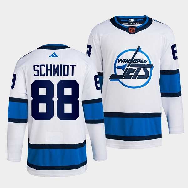 Mens Winnipeg Jets #88 Nate Schmidt White 2022 Reverse Retro Stitched Jersey Dzhi->winnipeg jets->NHL Jersey